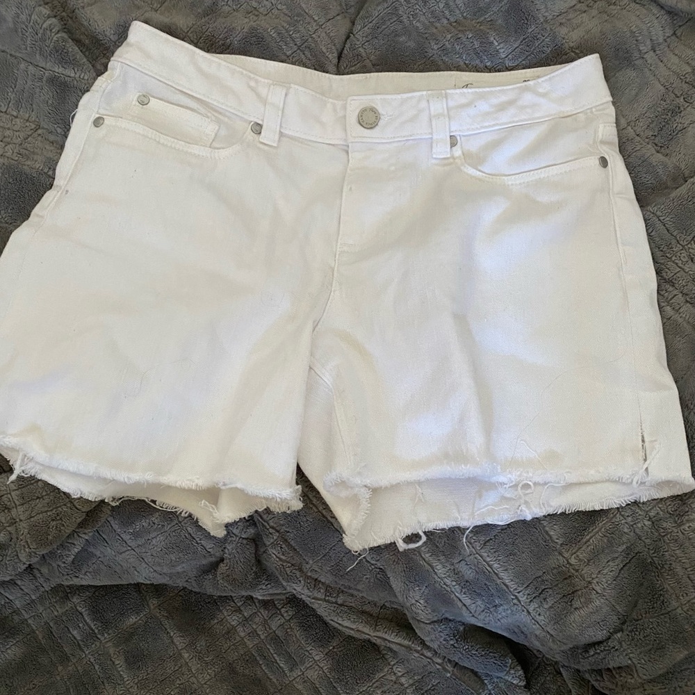 White jean shorts